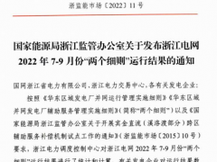 浙江電網(wǎng)發(fā)布2022年7-9月份“兩個細則”運行結果