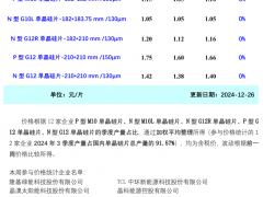 整體供需格局改變 硅片價格蓄勢待發（2024.12.26）